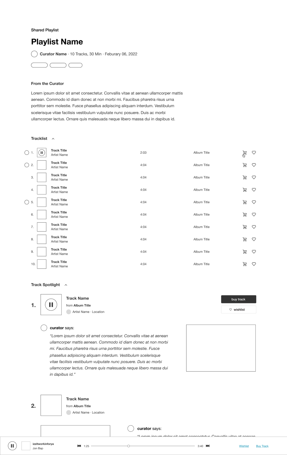 Track Spotlight - 2 modes of tracklist